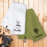 Personalized Coffee Pattern Multicolor Waffle Towel with Name Coffee Bar Decor Birthday Gift for Coffee Lovers Baristas