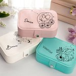 Personalisierte Sternzeichen Konstellation Multi-Fach-Leder-Schmuck-Box mit Namen Jahrestag Geburtstag Geschenk für Frauen