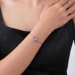 Personalized Dainty Zircon Angel Wings Photo Projection Bracelet Birthday Anniversary Memorial Gift for Women Loss of Loved One