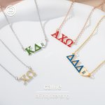 Personalised Sorority Greek Letters Necklace with Initial Heart Charm College Graduation Gift for Friends Girls| Callie × Affinity Licensing