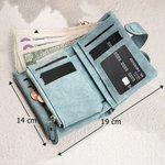 Portefeuille Triple Plié en Cuir PU Personnalisé avec Initiale Nom et Personnage Cadeau Remise des Diplômes Anniversaire pour Femme Fille