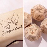 Gepersonaliseerde houten Date Night Dobbelsteen en Doos met Naam Huwelijksverjaardag Valentijnsdag Cadeau voor Koppels