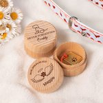 Personalized Pet Line Drawing Dog Cat Paw Print Wooden Pet Fur Memory Box with Engraved Name and Text Sympathy Memorial Gift for Loss of Pet