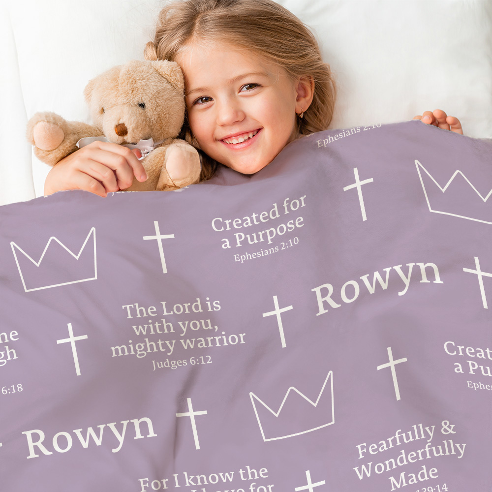 Couverture personnalisée bébé croix