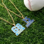 Collana con numero sportivo personalizzato con nome Compleanno Anniversario Regalo per la famiglia, gli amici e gli appassionati di sport