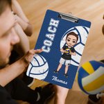 Personalised Cartoon Basketball Football Character Acrylic Clipboard with Name and Title Birthday Appreciation Gift for Coach Team Member