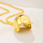 Personalised 3D Baseball Softball Helmet Pendant Necklace with Engraved Number Dainty Jewellery Game Day Birthday Gift for Ball Sports Lovers