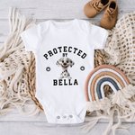 Personifierad 100% bomull Skyddad av 1-4 3D tecknade hundar Baby Bodysuit med namn Dagligt slitage Baby Shower Födelsedagspresent för nyfödda