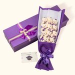Personalized Cute Stuffed Flower Plush Bear Ribbon Bow Bouquet with Gift Box and Greeting Card Class of 2026 Graduation Party Gift for Graduates