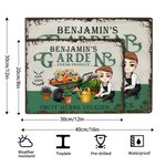 Personalized Cartoon Character Garden Metal Sign with Name Garden Decor Housewarming Birthday Gift for Grandma Mom Gardening Enthusiasts