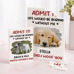 Personligt hundfoto ABS byggklossar pussel med namn och text fars dag födelsedag jubileumsgåva för pappa farfar hundälskare
