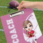 Personalised Cartoon Basketball Football Character Acrylic Clipboard with Name and Title Birthday Appreciation Gift for Coach Team Member