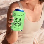 Personalized Multicolor Dog Cat Line Drawing Can Cooler Sleeve with Name and Date Wedding Party Birthday Gift for Pet Lovers Beer Lovers
