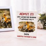 Personligt hundfoto ABS byggklossar pussel med namn och text fars dag födelsedag jubileumsgåva för pappa farfar hundälskare