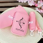 Spersonalizowana torba na butelkę wody z imieniem i nazwiskiem znaku zodiaku na kubek Stanley 40 uncji z regulowanym paskiem i etui na prezent urodzinowy dla kobiet