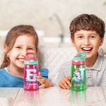 Bottiglia d'acqua per bambini da 16 oz con cannuccia e nome, regalo di compleanno e di ritorno a scuola per bambini.