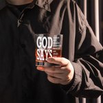 Spersonalizowana szklanka do whisky z imieniem na Dzień Ojca dla mężczyzny i chrześcijanina z napisem God Says Ebible Verse 10 uncji