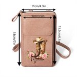 Personalisierte Cowgirl Hut Geburt Blume Stiefel PU Leder Crossbody Tasche Brieftasche mit Namen und Kartenschlitze Reisezubehör Geburtstag Geschenk für Frauen