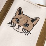 Bordado Personalizado 1-4 Perro Gato Mascota Retrato Fotos Lienzo Grande Bolsa Tote Regalo de Cumpleaños para Mamá Amantes de las Mascotas