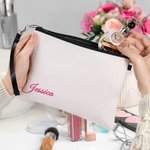 Sac de maquillage personnalisé pour le spectacle de chevaux avec bracelet de nom Accessoire de voyage quotidien Cadeau d'anniversaire pour les femmes passionnées d'équitation