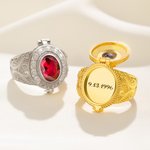 Personalised Vintage Medieval Historical Birthstone Poison Ring with Secret Message Anniversary Birthday Gift for Women