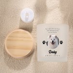 Personlig hund katt foto tassavtryck namn år minnesljusburk med LED-ljus och trälock sympati husdjursförlust gåva för husdjursägare