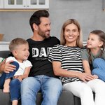 Personalisierte Papa Papa 100 % Baumwolle T-Shirt mit 1-5 Namen des Kindes Geburtstag Vatertag Geschenk für Mann
