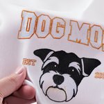 Gepersonaliseerd Geborduurd Hond Mam Huisdier Portret Foto T-shirt Sweatshirt Hoodie met Jaar Moederdag Verjaardagscadeau voor Mamma Huisdier Liefhebber Eigenaren