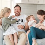 Personalisierte Papa Papa 100 % Baumwolle T-Shirt mit 1-5 Namen des Kindes Geburtstag Vatertag Geschenk für Mann