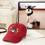 Henkilökohtainen kirjailtu Syntymä Kukka Koira Kissa Lemmikki Lemmikki muotokuva valokuva 100% puuvillaa Baseball Cap nimi Pet Keepsake syntymäpäivälahja lemmikkieläinten omistajille ystäville