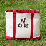 Bordado Personalizado 1-4 Perro Gato Mascota Retrato Fotos Lienzo Grande Bolsa Tote Regalo de Cumpleaños para Mamá Amantes de las Mascotas