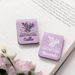 Segnalibro in pelle personalizzato con fiore di nascita e nome clip magnetico lettura cancelleria regalo di compleanno per amanti dei libri