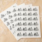 Personalisierte temporäre Foto-Tattoos mit Namen und Datum | 24-teilige Klebetattoos | hautfreundlich | wasserfest | Party Hochzeit Geschenk für Gäste
