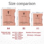 Personalised Communion Cross Name Text Date PU Leather Journal Notebook with Pen and 160 Lined Pages Birthday Prayer Religious Gift for Christians