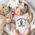 Personifierad 100% bomull Skyddad av 1-4 3D tecknade hundar Baby Bodysuit med namn Dagligt slitage Baby Shower Födelsedagspresent för nyfödda