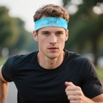 Cinta de pelo deportiva personalizada elástica anti sudor con nombre en colores accesorio deportiva regalo de cumpleaños para amantes del deporte