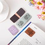 Segnalibro in pelle personalizzato con fiore di nascita e nome clip magnetico lettura cancelleria regalo di compleanno per amanti dei libri