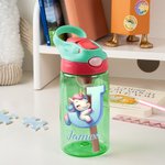 Bottiglia d'acqua per bambini da 16 oz con cannuccia e nome, regalo di compleanno e di ritorno a scuola per bambini.