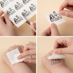 Personalisierte temporäre Foto-Tattoos mit Namen und Datum | 24-teilige Klebetattoos | hautfreundlich | wasserfest | Party Hochzeit Geschenk für Gäste