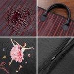 Personalized Ballet Girl Birth Flower Waterproof Oxford Zippered Garment Dust Bag with Name and PU Leather Handle Birthday Team Gift for Ballerina