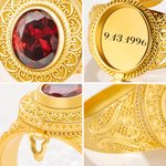 Personalised Vintage Medieval Historical Birthstone Poison Ring with Secret Message Anniversary Birthday Gift for Women