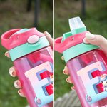 Bottiglia d'acqua per bambini da 16 oz con cannuccia e nome, regalo di compleanno e di ritorno a scuola per bambini.