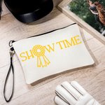 Sac de maquillage personnalisé pour le spectacle de chevaux avec bracelet de nom Accessoire de voyage quotidien Cadeau d'anniversaire pour les femmes passionnées d'équitation