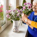 Vase à Fleurs en Céramique Personnalisé avec 1-8 Noms et Fleurs de Naissance à Motif Papillon Anniversaire Cadeau Fête des Mères pour Maman Famille