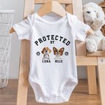 Personifierad 100% bomull Skyddad av 1-4 3D tecknade hundar Baby Bodysuit med namn Dagligt slitage Baby Shower Födelsedagspresent för nyfödda