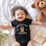 Personifierad 100% bomull Skyddad av 1-4 3D tecknade hundar Baby Bodysuit med namn Dagligt slitage Baby Shower Födelsedagspresent för nyfödda