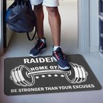 Gepersonaliseerde Visual Impact Dumbbell Sportschool deurmat met naam Sportschool Decor Verjaardagscadeau voor mannen fitnessliefhebbers