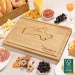 Personalized Engraved State Map Silhouette Heart Cutting Board with Juice Groove Ship from USA Long Distance Gift for Family Couple