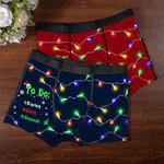 Personalized To Do List Colored Lights Breathable Men's Boxer Brief Underwear with Name  Birthday Christmas Gift for Husband Boyfriend