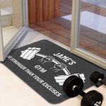 Gepersonaliseerde Visual Impact Dumbbell Sportschool deurmat met naam Sportschool Decor Verjaardagscadeau voor mannen fitnessliefhebbers